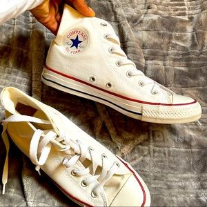 Converse white hi tops